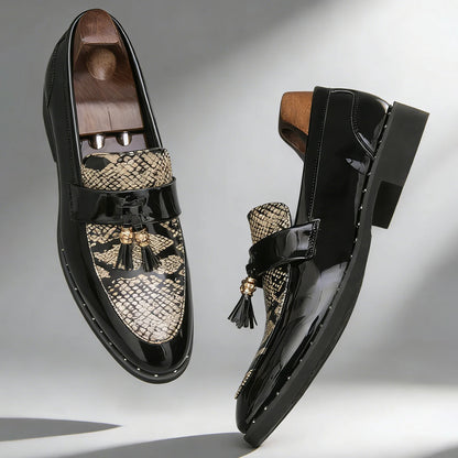Slip-On Pointed Toe Patent Leather Shoes