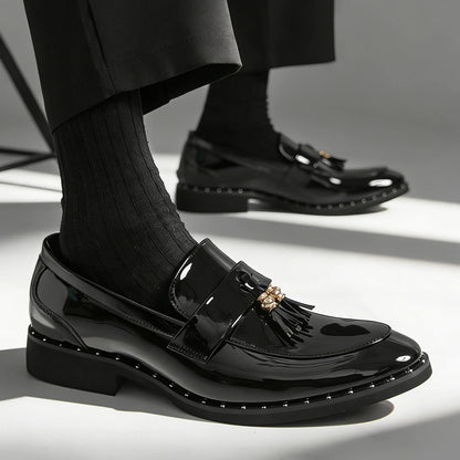 Slip-On Pointed Toe Patent Leather Shoes
