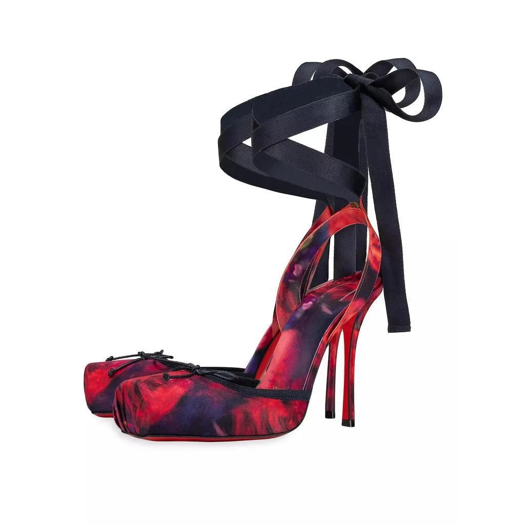 Stiletto Sandals Square Headband Butterfly  Heels