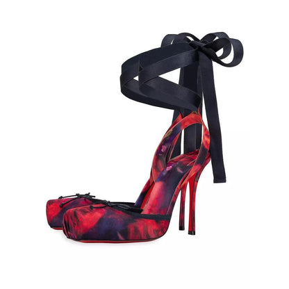 Stiletto Sandals Square Headband Butterfly  Heels