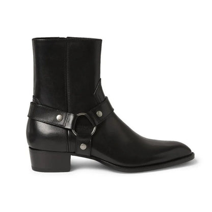 Thick-Soled Pointed-Toed Chelsea British Casual High-Heeled Ankle Boots