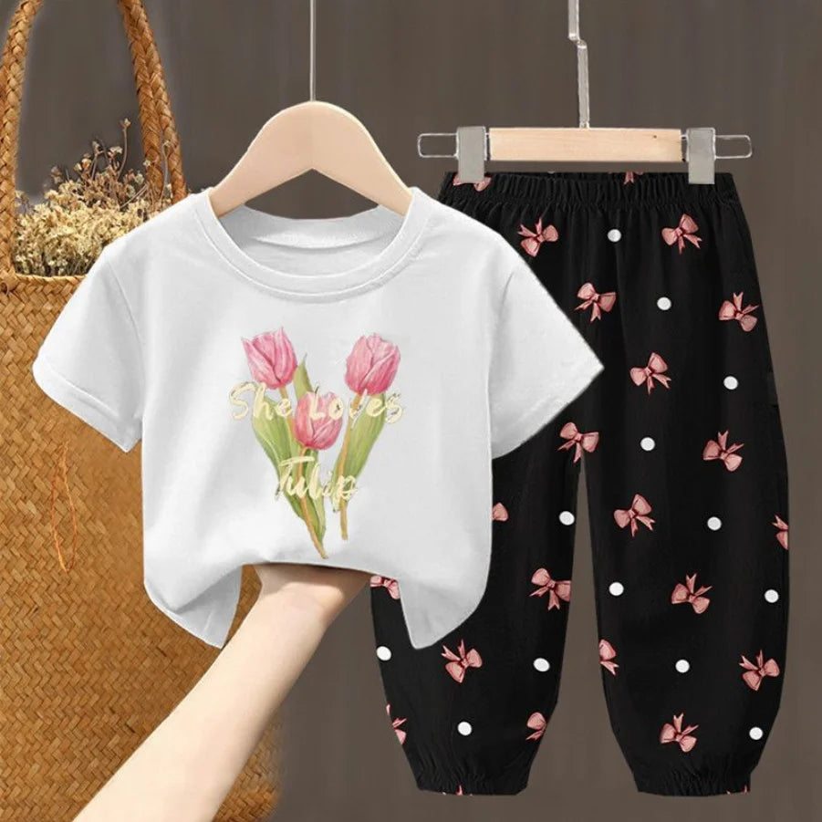 Toddler  T-shirt Top Pants 2Pcs Unisex