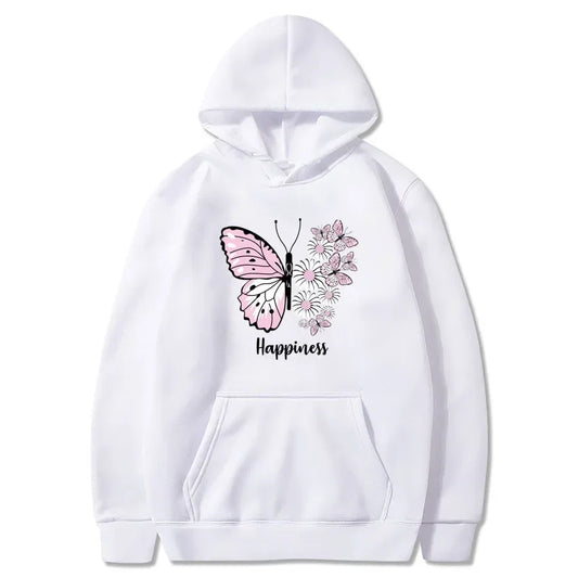 Butterfly Print Women's Sports Casual Hoodie
