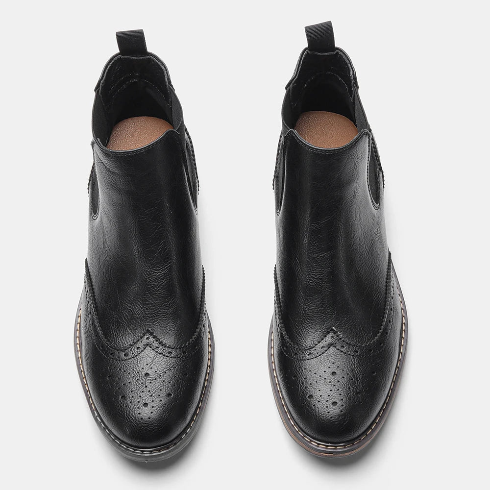 Classic Red Wine Chelsea Boots For Men
