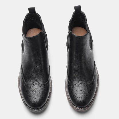 Classic Red Wine Chelsea Boots For Men