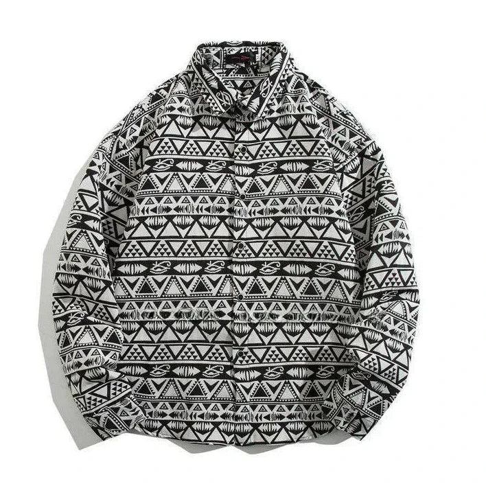 Cuban Vintage Men Loose-fit Shirt Jacket