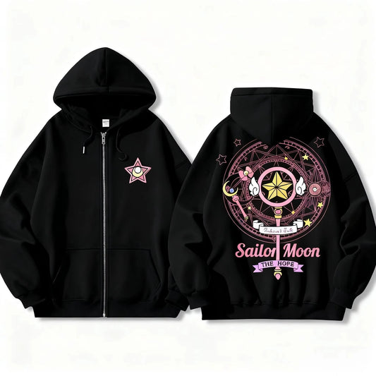 Jacket Sailor Moon Graphic Print Streetwear Sweatshirt  Unisex