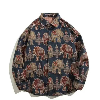 Cuban Vintage Men Loose-fit Shirt Jacket