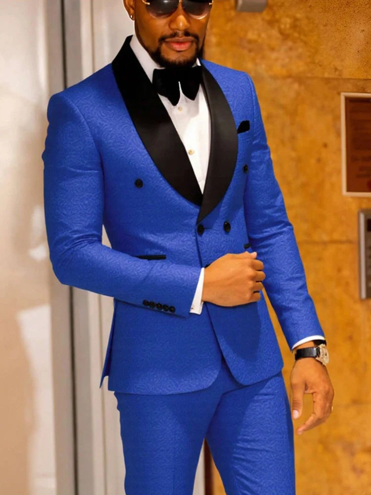 Floral Tuxedo, Paisley Lapel Single-Button Single-Breasted Suit