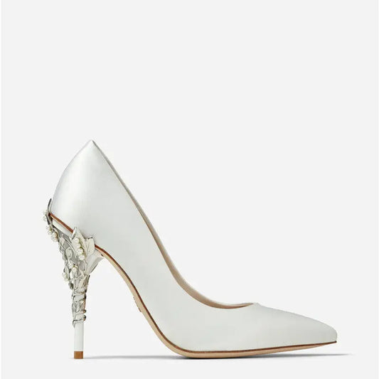 Leaves Metal Heel Pumps For Women