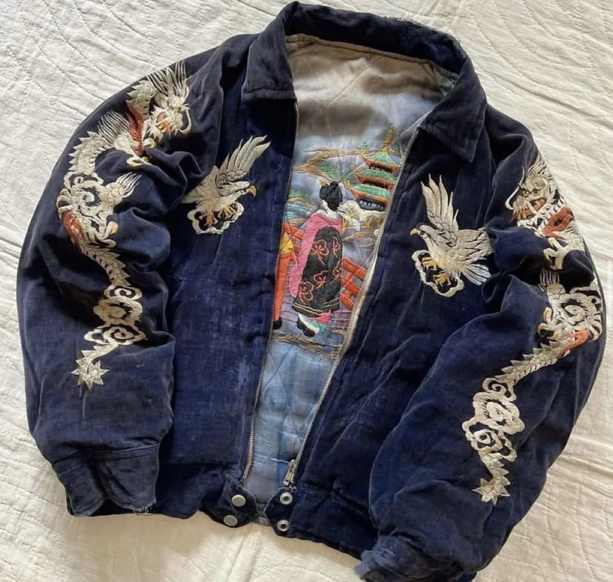 Embroidery Long Sleeved Japanese High Street Style Versatile Jacket for men