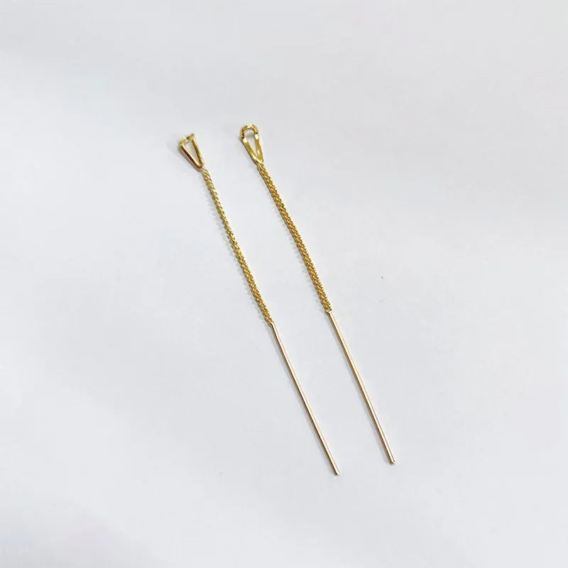 Rose Gold Color Zircon Crystal Threader Earing