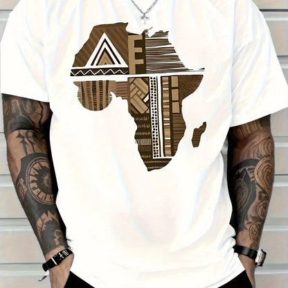 Africa-Inspired Golden Print  T-shirt
