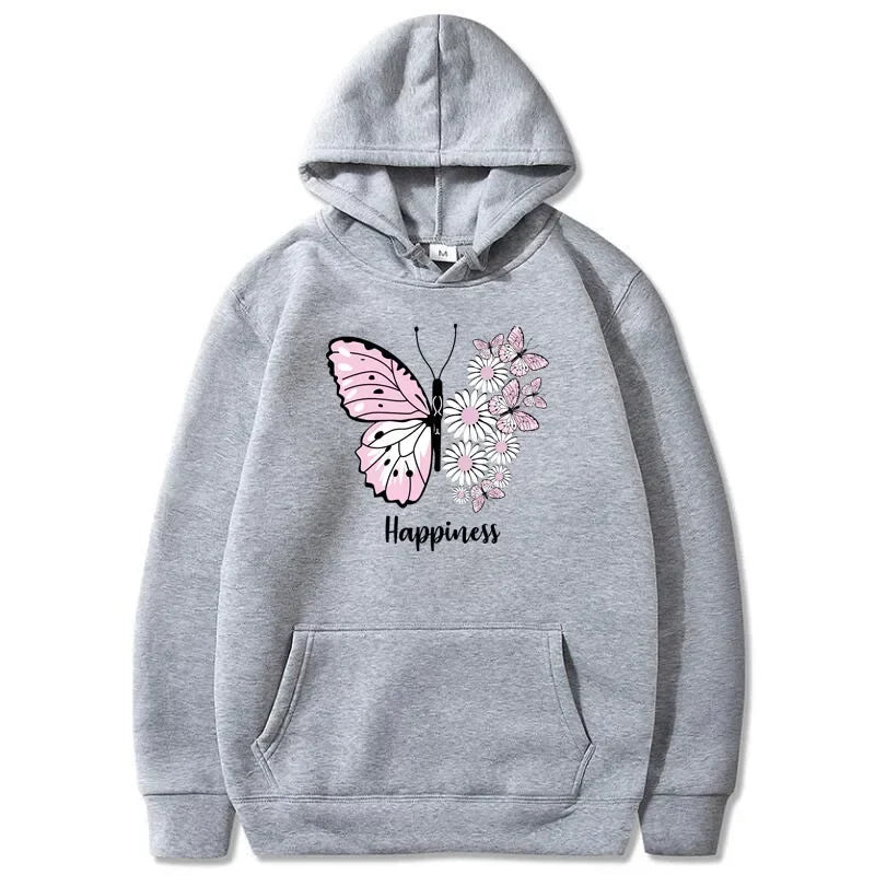 Butterfly Print Women's Sports Casual Hoodie