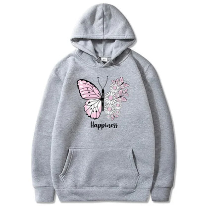 Butterfly Print Women's Sports Casual Hoodie