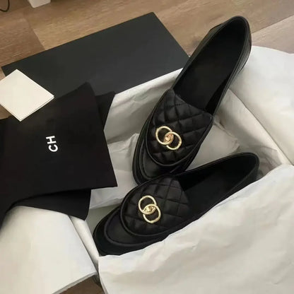 Black Chunky Loafer Thick Sole For Women