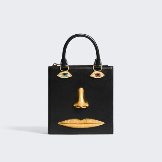 Mini Face Leather Handbag