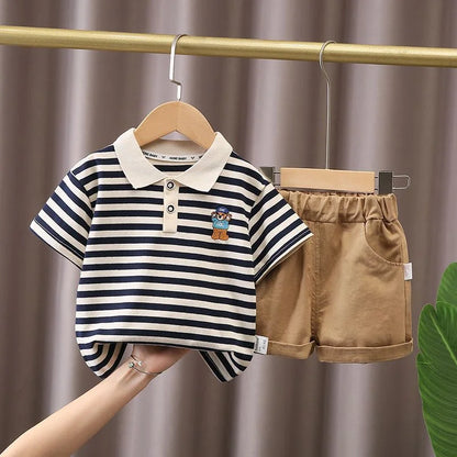 Summer Cotton Short sleeve fashion Suit 2PCS
