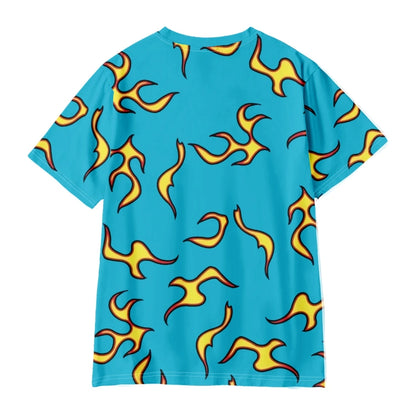 Golf Fire Flame Blue Hawaiian Shirt for Men's
