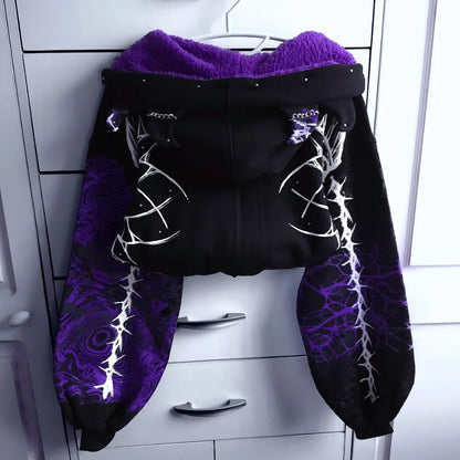 Devil Horn Short Hoodie for Women