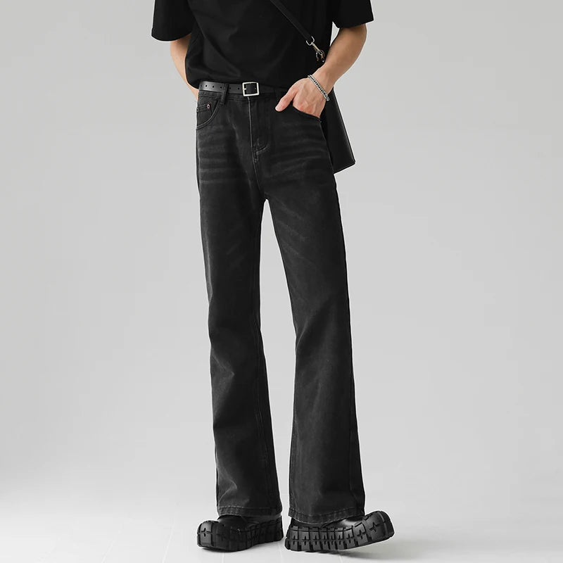 Casual Bell Bottom Denim Pants