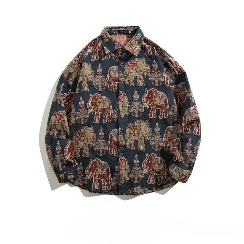 Cuban Vintage Men Loose-fit Shirt Jacket