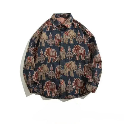 Cuban Vintage Men Loose-fit Shirt Jacket