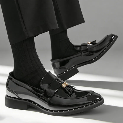 Slip-On Pointed Toe Patent Leather Shoes