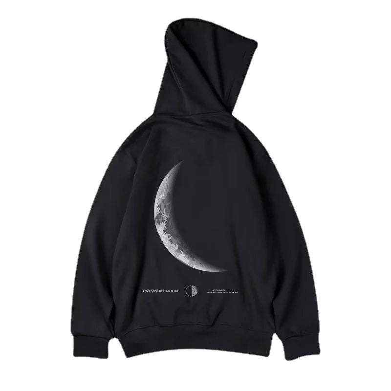 Street Crescent Print Oversized Hoodie Unisex
