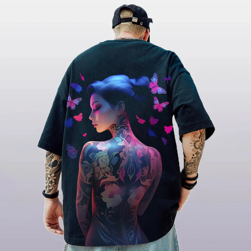 Oversized Hip hop Short Sleeve T-Shirt For Men