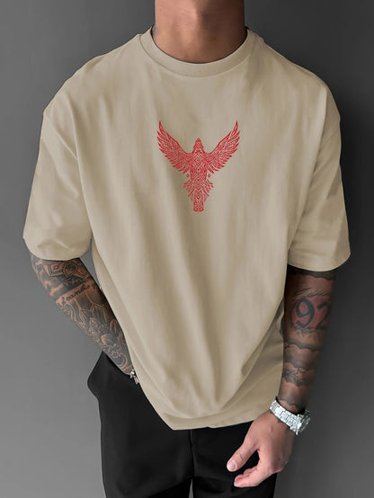 Astronaut landing round neck short sleeved T-shirt for Unisex