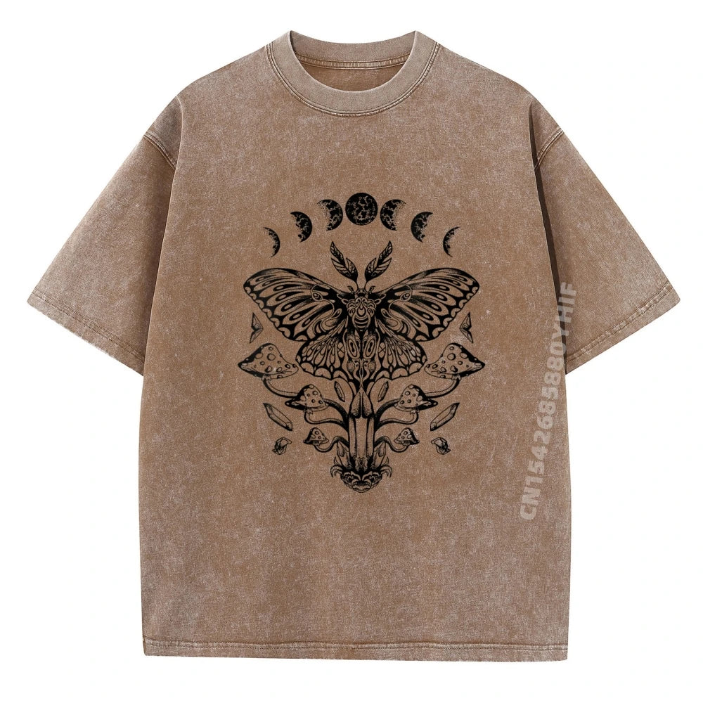 Mushroom Insect Occult Luna Gothic T-Shirt for Unisex