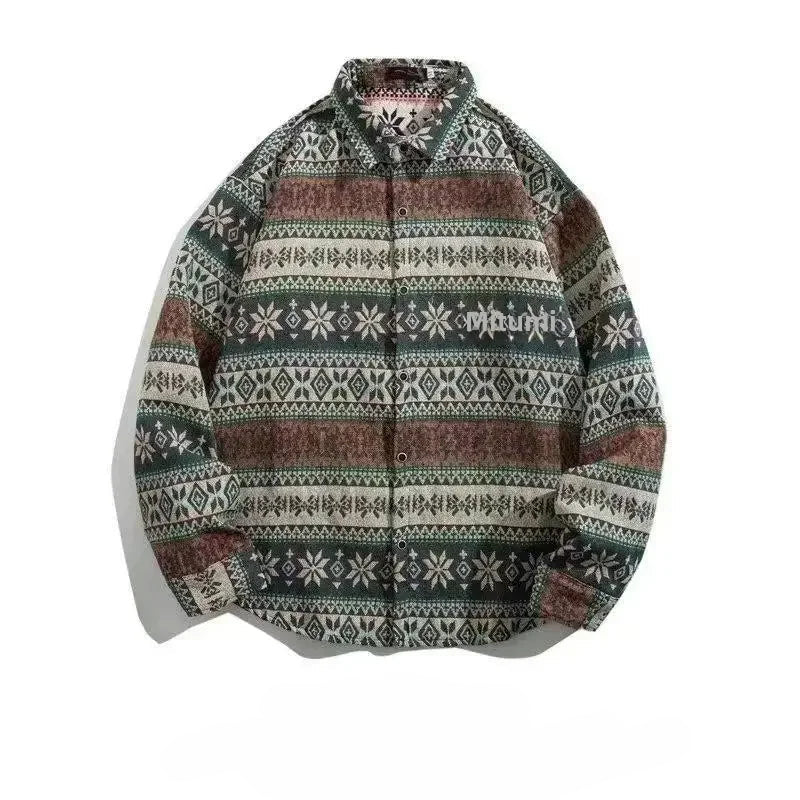 Cuban Vintage Men Loose-fit Shirt Jacket