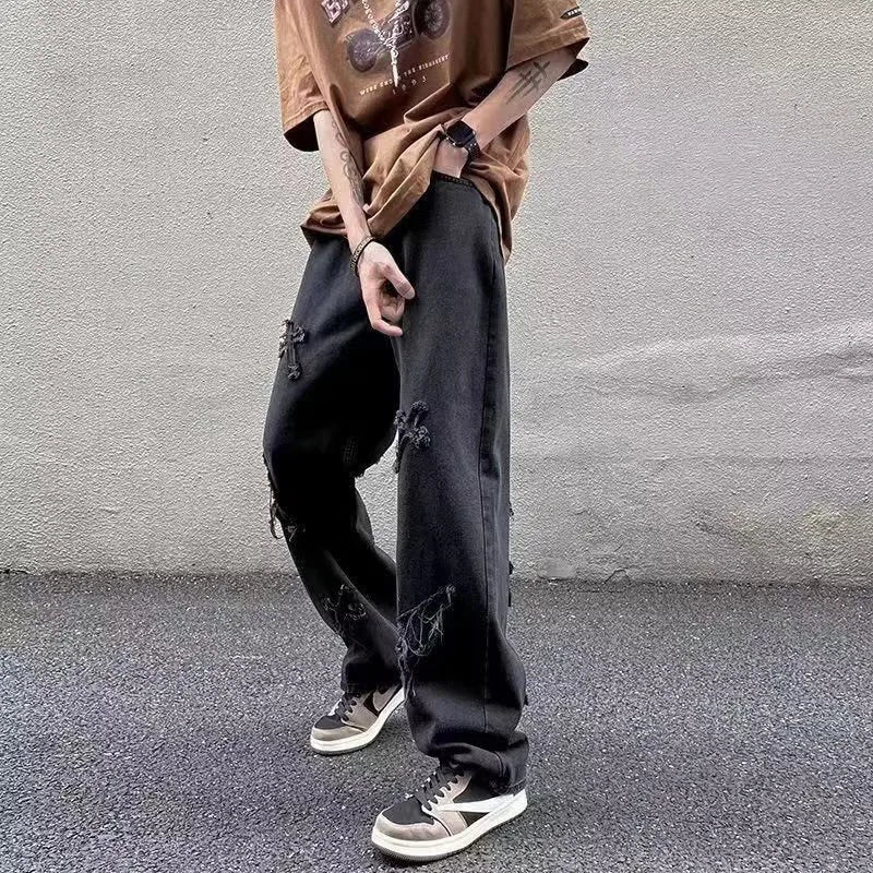 Men Straight Leg Denim Jeans