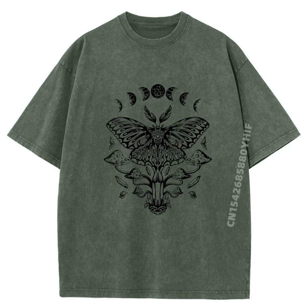 Mushroom Insect Occult Luna Gothic T-Shirt for Unisex