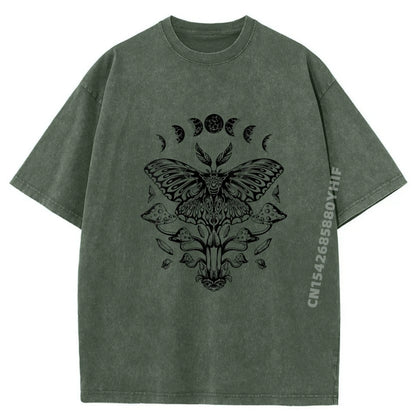 Mushroom Insect Occult Luna Gothic T-Shirt for Unisex