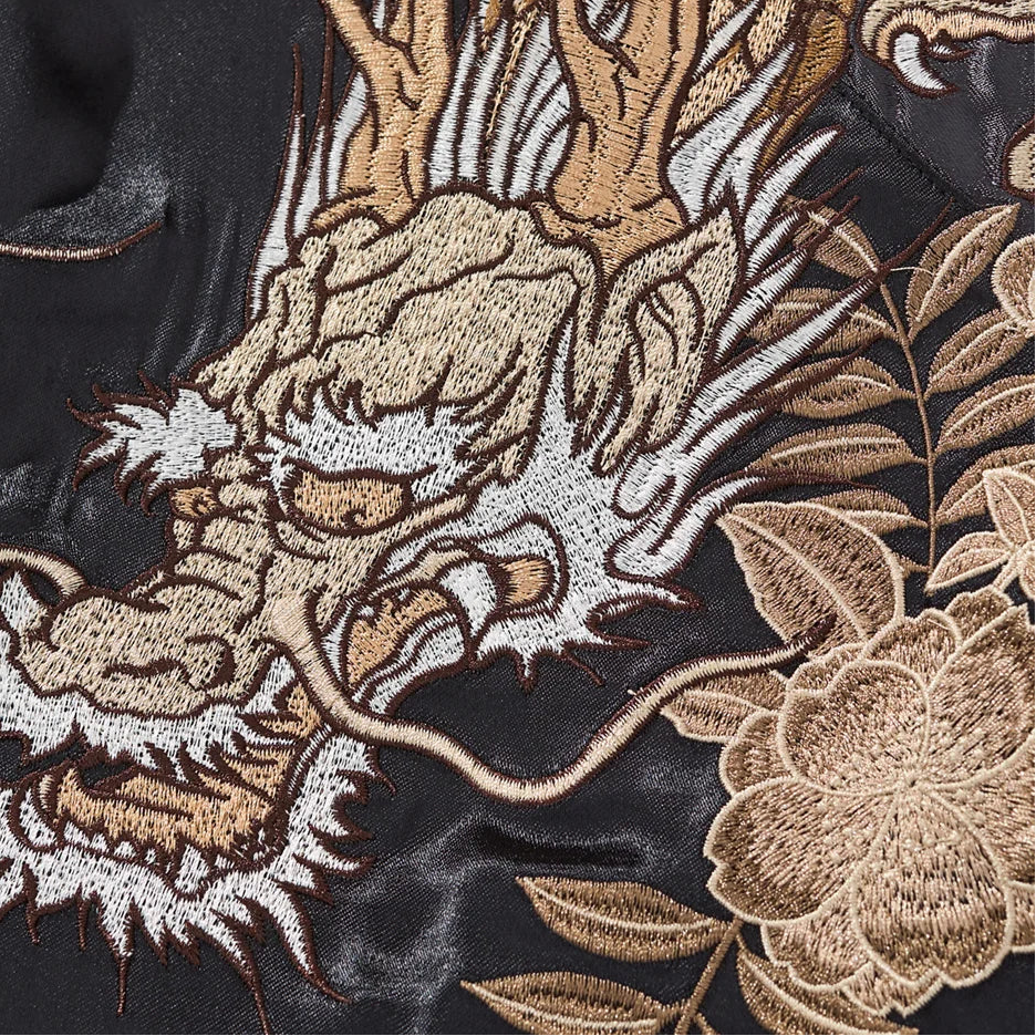 Dragon Tiger Embroidery Bomber Jacket - Men's