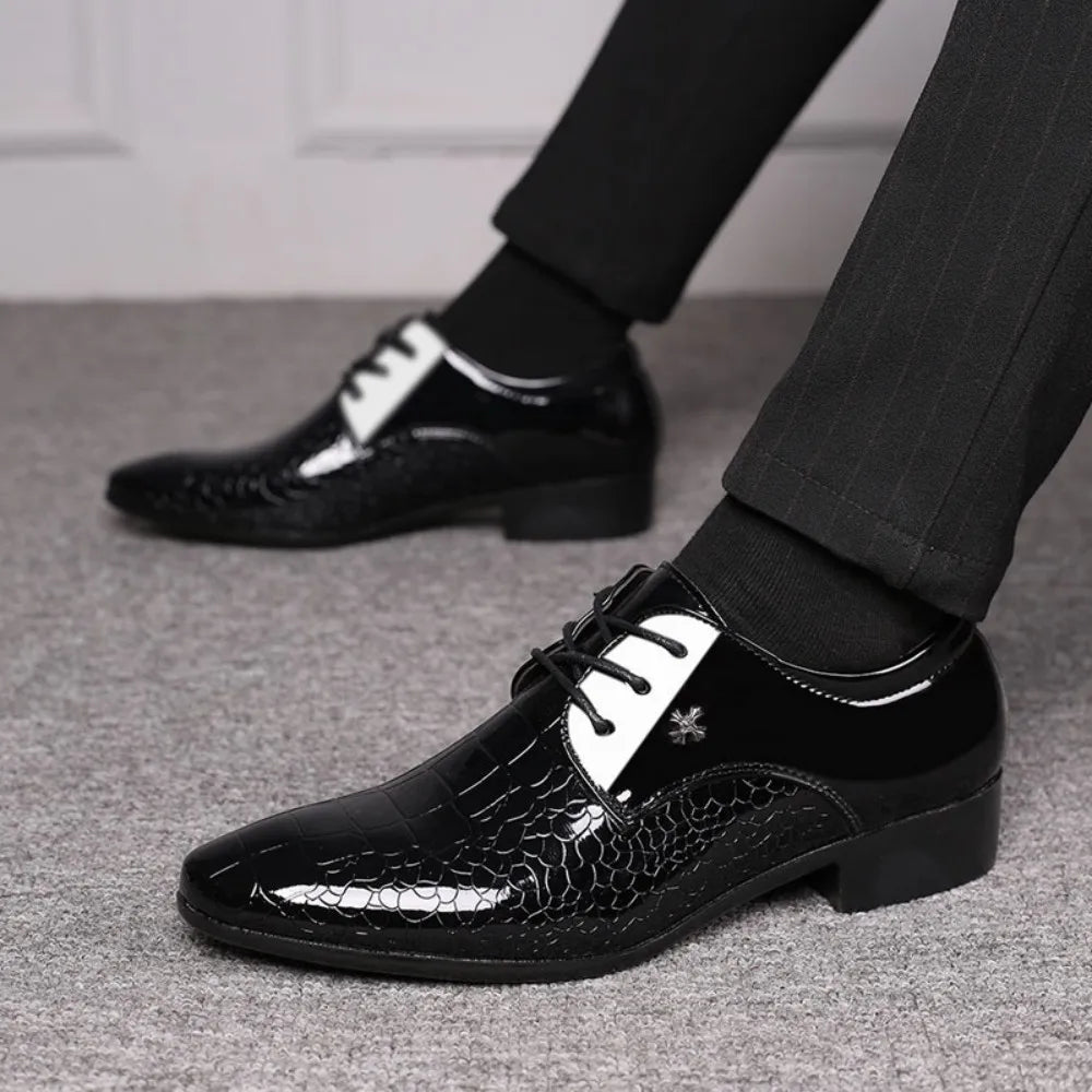 Cracked Stripe Classic Formal Business Shoes