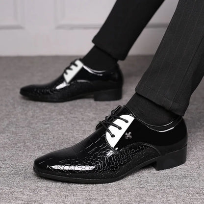 Cracked Stripe Classic Formal Business Shoes