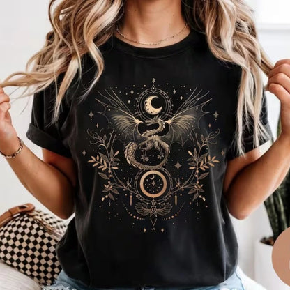 Celestial Dragon Moon Phase T-Shirt