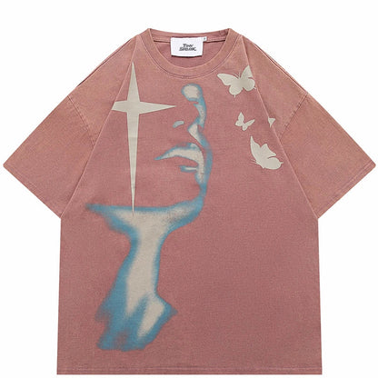 Shadow Butterfly Graphic T-Shirt Retro