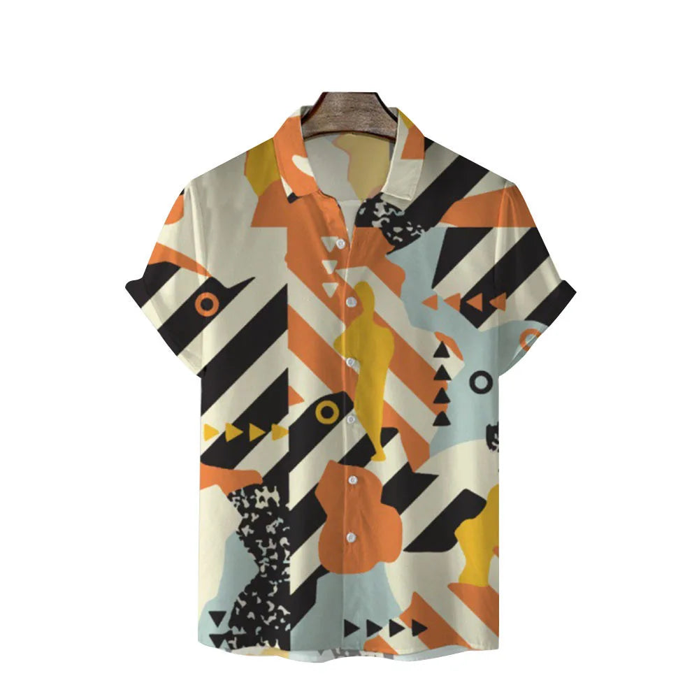 Thin Hawaiian Flower Shirt Men's