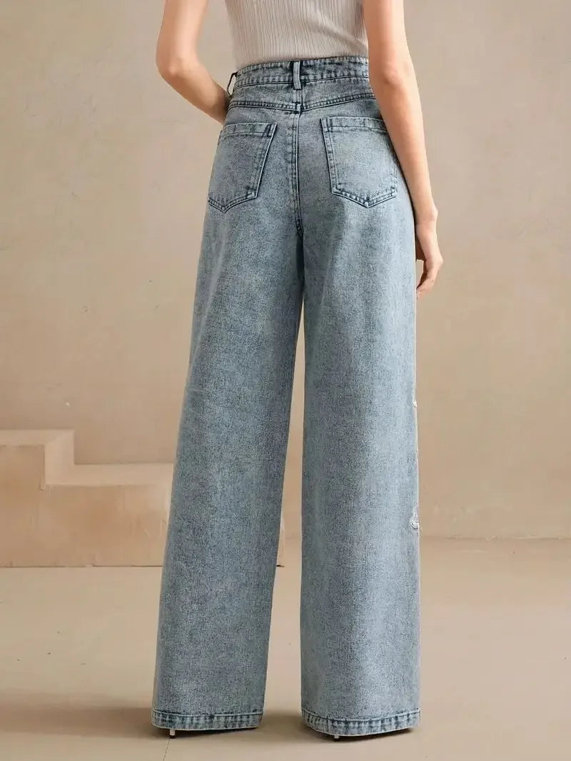 Washed Embroidery  Denim