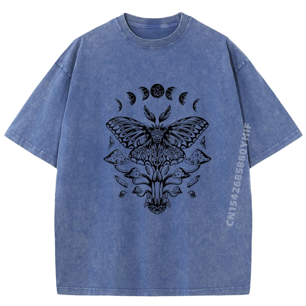 Mushroom Insect Occult Luna Gothic T-Shirt for Unisex