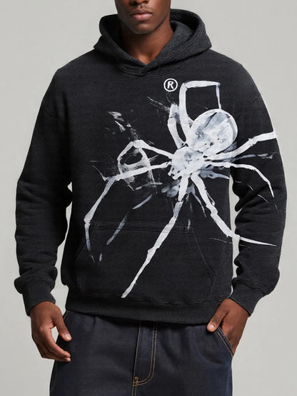 Dark Angel Print  Black Hoodie Oversize for men
