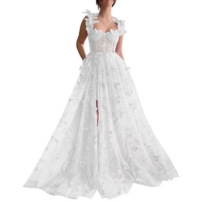 Sleeveless Lace Spliced Loose Floor Length Summer High Waist