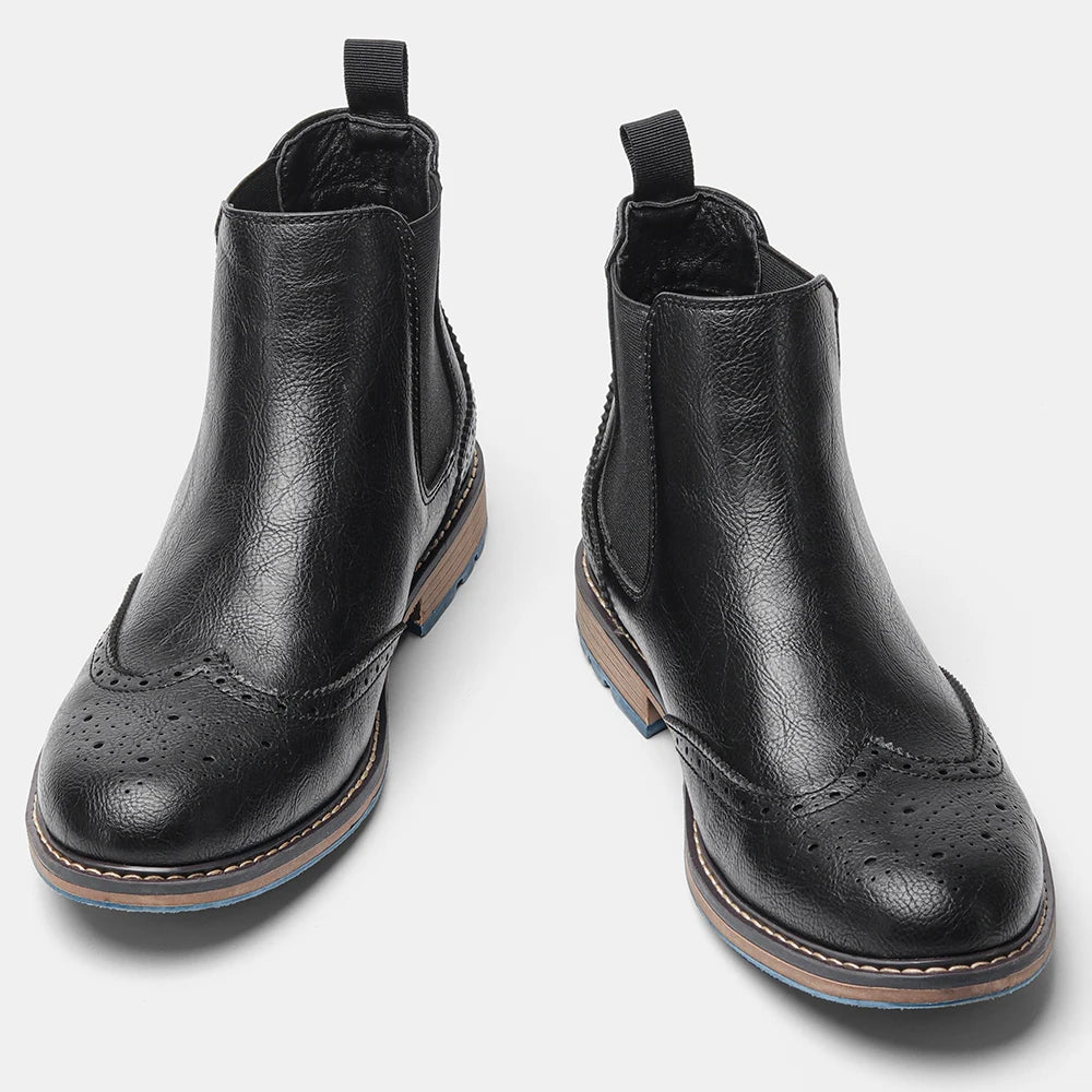 Classic Red Wine Chelsea Boots For Men