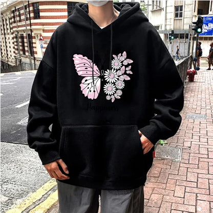 Butterfly Print Women's Sports Casual Hoodie