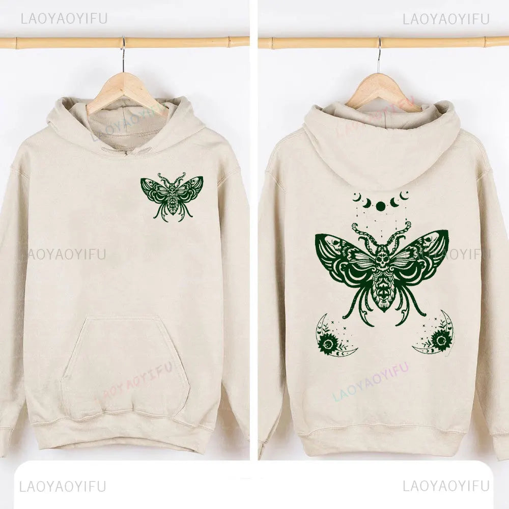 Lunar Moth Hoody Fairy core Hoodie for women