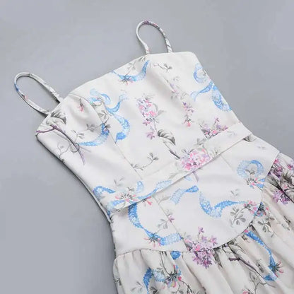 Floral Printed Sexy A-line Dress Women